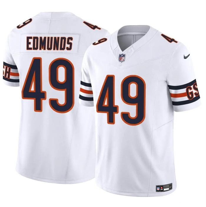 Men's Chicago Bears #49 Tremaine Edmunds White 2023 F.U.S.E. Vapor Football Stitched Jersey - Click Image to Close